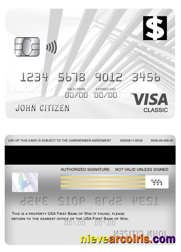 USA First Bank of Wiki visa classic card